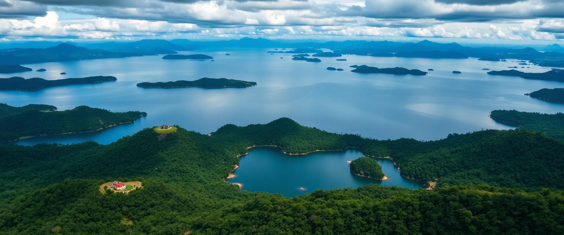 Aerial view of Lake Kivu, Rwanda