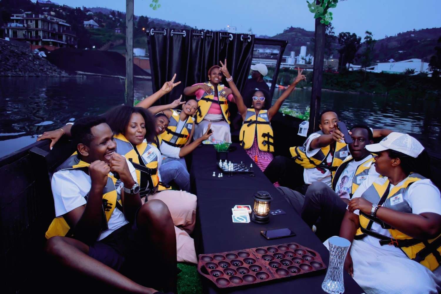 Inganji Bateaux Noir luxury deck experience on Lake Kivu